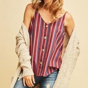 punchy striped tank top